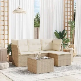 Gartensofa-Set mit Kissen, 5-teilig, beiges synthetisches Rattan von , Gartensets - Ref: Foro24-3217548, Preis: 316,04 €, Rab...