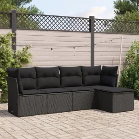 5-piece garden furniture set and black synthetic rattan cushions by , Garden sets - Ref: Foro24-3217555, Price: 298,60 €, Dis...
