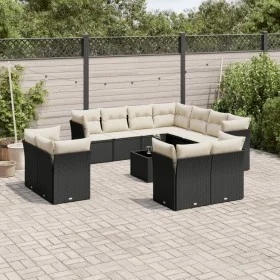 Garden sofa set 12 pieces with black synthetic rattan cushions by , Garden sets - Ref: Foro24-3218516, Price: 785,29 €, Disco...