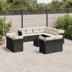 Gartensofa-Set 12-teilig mit schwarzen synthetischen Rattankissen von , Gartensets - Ref: Foro24-3218516, Preis: 735,51 €, Ra...