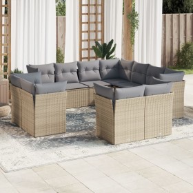 11-teiliges Gartensofa-Set mit beigen synthetischen Rattankissen von , Gartensets - Ref: Foro24-3218509, Preis: 730,33 €, Rab...
