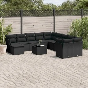 Garden sofa set 12 pieces with black synthetic rattan cushions by , Garden sets - Ref: Foro24-3250454, Price: 758,31 €, Disco...