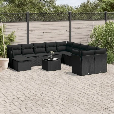 Garden sofa set 12 pieces with black synthetic rattan cushions by , Garden sets - Ref: Foro24-3250454, Price: 758,31 €, Disco...