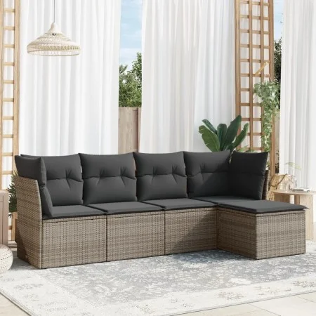 Garden sofa set with cushions 5 pieces gray synthetic rattan by , Garden sets - Ref: Foro24-3217560, Price: 275,08 €, Discoun...