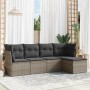 Gartensofa-Set mit Kissen, 5-teilig, graues synthetisches Rattan von , Gartensets - Ref: Foro24-3217560, Preis: 275,36 €, Rab...