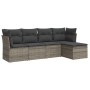 Garden sofa set with cushions 5 pieces gray synthetic rattan by , Garden sets - Ref: Foro24-3217560, Price: 275,36 €, Discoun...