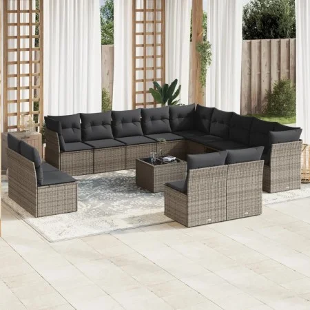 14-teilige Gartensofagarnitur mit grauen synthetischen Rattankissen von , Gartensets - Ref: Foro24-3218500, Preis: 813,11 €, ...
