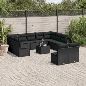Garden sofa set 12 pieces with black synthetic rattan cushions by , Garden sets - Ref: Foro24-3218355, Price: 692,28 €, Disco...