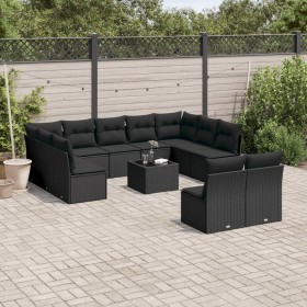 Gartensofa-Set 12-teilig mit schwarzen synthetischen Rattankissen von , Gartensets - Ref: Foro24-3218355, Preis: 692,89 €, Ra...