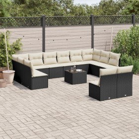 Set de sofás de jardín y cojines 13 pzas ratán sintético negro de , Conjuntos de jardín - Ref: Foro24-3218376, Precio: 653,56...