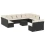 Garden sofa and cushion set 13 pieces black synthetic rattan by , Garden sets - Ref: Foro24-3218376, Price: 700,20 €, Discoun...