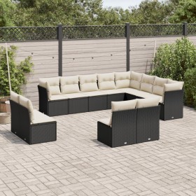 Set de sofás de jardín 12 piezas cojines ratán sintético negro de , Conjuntos de jardín - Ref: Foro24-3218466, Precio: 625,85...