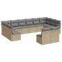 12-piece garden sofa set and brown synthetic rattan cushions by , Garden sets - Ref: Foro24-3218369, Price: 697,58 €, Discoun...