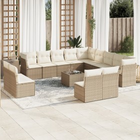 14-piece garden sofa set with beige synthetic rattan cushions by , Garden sets - Ref: Foro24-3218498, Price: 880,08 €, Discou...