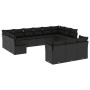 Gartensofa- und Kissenset 13-teilig aus schwarzem synthetischem Rattan von , Gartensets - Ref: Foro24-3218445, Preis: 844,98 ...
