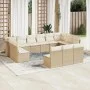 Set sofás de jardín con cojines 13 pzas ratán sintético beige de , Conjuntos de jardín - Ref: Foro24-3218388, Precio: 815,35 ...