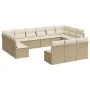 Set sofás de jardín con cojines 13 pzas ratán sintético beige de , Conjuntos de jardín - Ref: Foro24-3218388, Precio: 815,35 ...