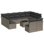 12-teiliges Gartensofa-Set mit grauen synthetischen Rattankissen von , Gartensets - Ref: Foro24-3218360, Preis: 629,25 €, Rab...