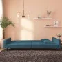 Sofá cama de 2 plazas con dos almohadas terciopelo azul de , Sofás - Ref: Foro24-375917, Precio: 265,44 €, Descuento: %