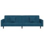 Sofá cama de 2 plazas con dos almohadas terciopelo azul de , Sofás - Ref: Foro24-375917, Precio: 269,99 €, Descuento: %