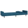 Sofá cama de 2 plazas con dos almohadas terciopelo azul de , Sofás - Ref: Foro24-375917, Precio: 269,99 €, Descuento: %