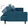 Sofá cama de 2 plazas con dos almohadas terciopelo azul de , Sofás - Ref: Foro24-375917, Precio: 265,44 €, Descuento: %