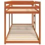 Etagenbett aus massivem, wachsbraunem Kiefernholz, 75 x 190 cm von , Betten und Zubehör - Ref: Foro24-844830, Preis: 159,87 €...