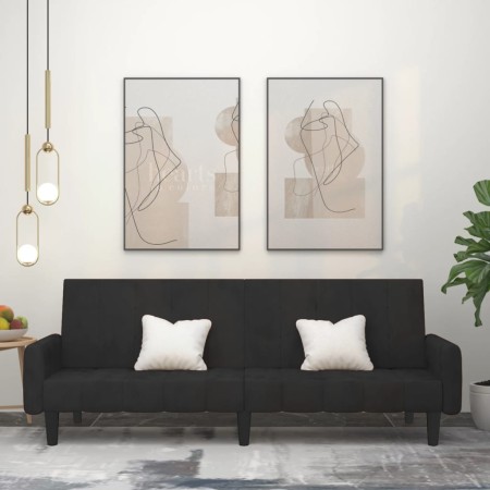 2 seater black velvet sofa bed by , Sofas - Ref: Foro24-375780, Price: 274,23 €, Discount: %