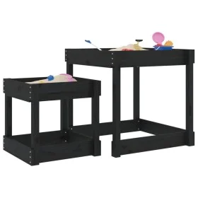 Mesas de arena 2 uds madera maciza de pino negro de , Estructuras para juegos al aire libre - Ref: Foro24-825055, Precio: 73,...