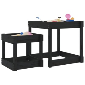 Sandtische 2 Stück aus massivem schwarzem Kiefernholz von , Strukturen für Spiele im Freien - Ref: Foro24-825055, Preis: 74,0...
