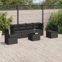 Set de comedor de jardín 7 pzas y cojines ratán sintético negro de , Conjuntos de jardín - Ref: Foro24-3217375, Precio: 413,9...