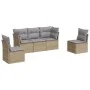 Garden sofa set with cushions 5 pieces beige synthetic rattan by , Garden sets - Ref: Foro24-3217349, Price: 314,52 €, Discou...