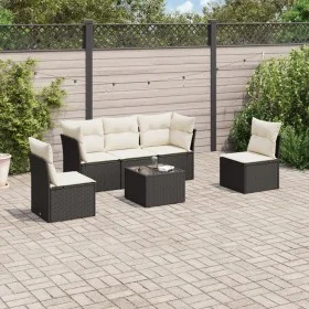 6-piece garden sofa set and black synthetic rattan cushions by , Garden sets - Ref: Foro24-3217356, Price: 353,31 €, Discount: %