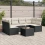 7-teiliges Garten-Essset und schwarze Kissen aus synthetischem Rattan von , Gartensets - Ref: Foro24-3217396, Preis: 393,21 €...