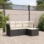 4-piece garden sofa set with black synthetic rattan cushions by , Garden sets - Ref: Foro24-3217536, Price: 234,36 €, Discoun...
