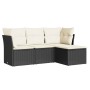 4-piece garden sofa set with black synthetic rattan cushions by , Garden sets - Ref: Foro24-3217536, Price: 217,57 €, Discoun...