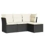 4-piece garden sofa set with black synthetic rattan cushions by , Garden sets - Ref: Foro24-3217536, Price: 234,36 €, Discoun...