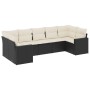 7-teiliges Garten-Essset und schwarze Kissen aus synthetischem Rattan von , Modulare Sofas für den Außenbereich - Ref: Foro24...
