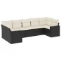 7-teiliges Garten-Essset und schwarze Kissen aus synthetischem Rattan von , Modulare Sofas für den Außenbereich - Ref: Foro24...