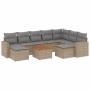 Gartensofa-Set mit beigen Kissen, 10-teilig, synthetisches Rattan von , Modulare Sofas für den Außenbereich - Ref: Foro24-322...