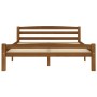 Solid pine wood bed frame honey brown 140x200 cm by vidaXL, Beds and slatted bases - Ref: Foro24-322078, Price: 155,81 €, Dis...