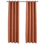 Cortinas opacas anillas de metal 2 pzas color óxido 140x175 cm