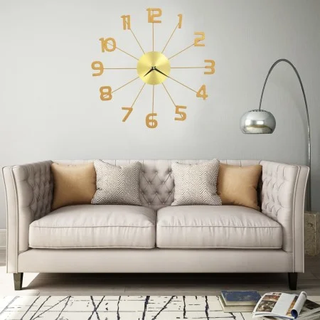 Reloj de pared de metal dorado 50 cm de vidaXL, Relojes de pared - Ref: Foro24-283858, Precio: 48,30 €, Descuento: %