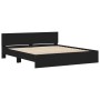 Bed frame with black headboard 200x200 cm by , Beds and slatted bases - Ref: Foro24-3207456, Price: 194,36 €, Discount: %