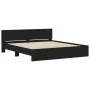 Bed frame with black headboard 200x200 cm by , Beds and slatted bases - Ref: Foro24-3207456, Price: 191,51 €, Discount: %