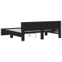 Bed frame with black headboard 200x200 cm by , Beds and slatted bases - Ref: Foro24-3207456, Price: 194,36 €, Discount: %