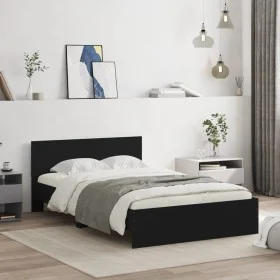 Bed frame with black headboard 135x190 cm by , Beds and slatted bases - Ref: Foro24-3207505, Price: 162,95 €, Discount: %