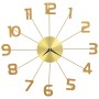 Reloj de pared de metal dorado 50 cm de vidaXL, Relojes de pared - Ref: Foro24-283858, Precio: 49,32 €, Descuento: %
