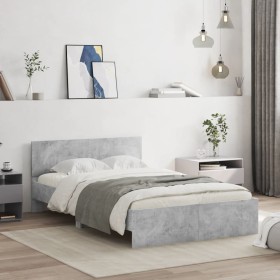 Betongrauer Bettrahmen mit Kopfteil 135x190 cm von , Betten und Lattenroste - Ref: Foro24-3207507, Preis: 154,09 €, Rabatt: %