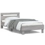 Estructura de cama cabecero luces LED gris Sonoma 100x200 cm de , Camas y somieres - Ref: Foro24-838713, Precio: 123,02 €, De...